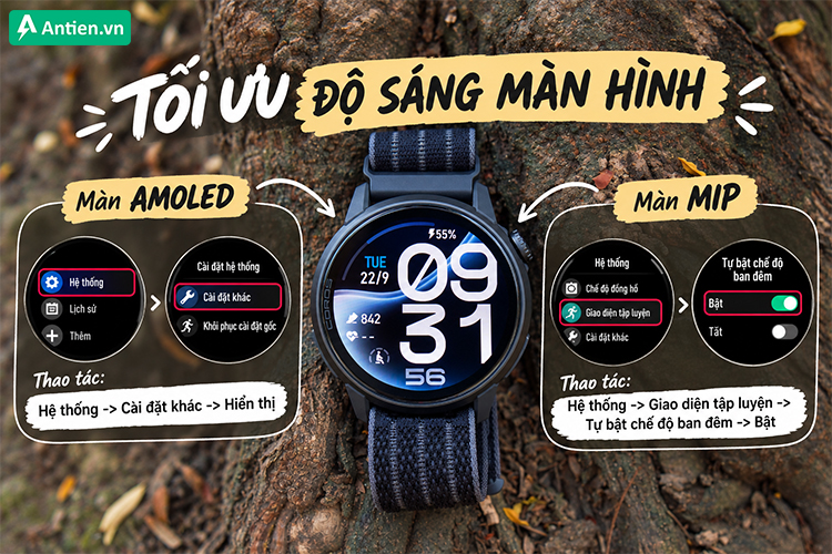 Điều chỉnh hiển thị màn hình và đèn nền để hạn chế lượng pin tiêu hao