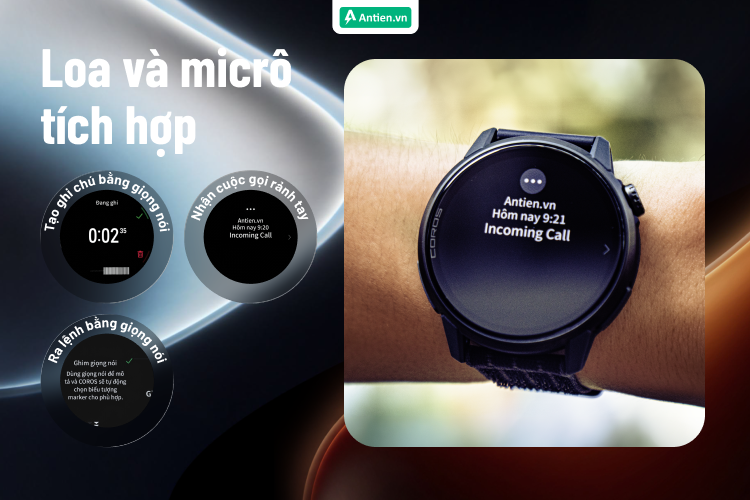 Nhận cuộc gọi ngay trên cổ tay với loa/mic tích hợp