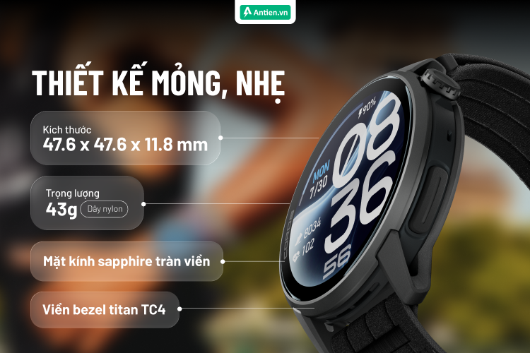 Pace 4 Pro sở hữu thiết kế siêu mỏng nhẹ với viền titan TC4 bền bỉ
