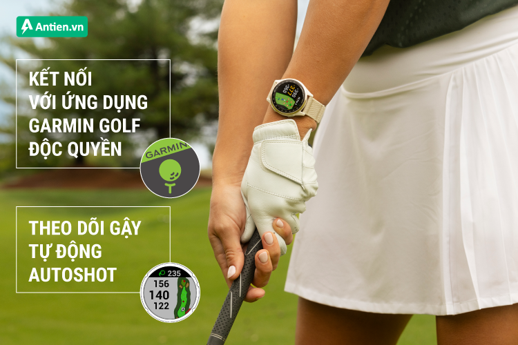 S50 kết nối với ứng dụng Garmin Golf để theo dõi nhiều chỉ số 