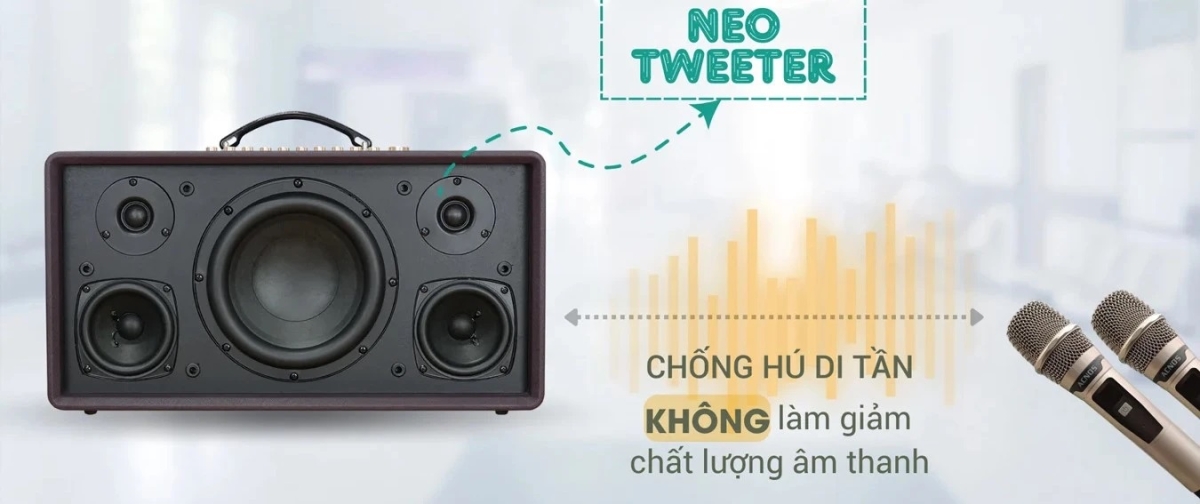 Loa karaoke Acnos FLAC 36 tích hợp khả năng chống hú