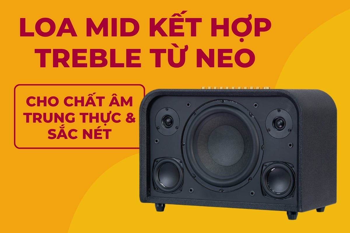 Hệ thống loa 3 đường tiếng trên Acnos Acoustic 3 Compact cho âm thanh trung thực và bass sâu mạnh