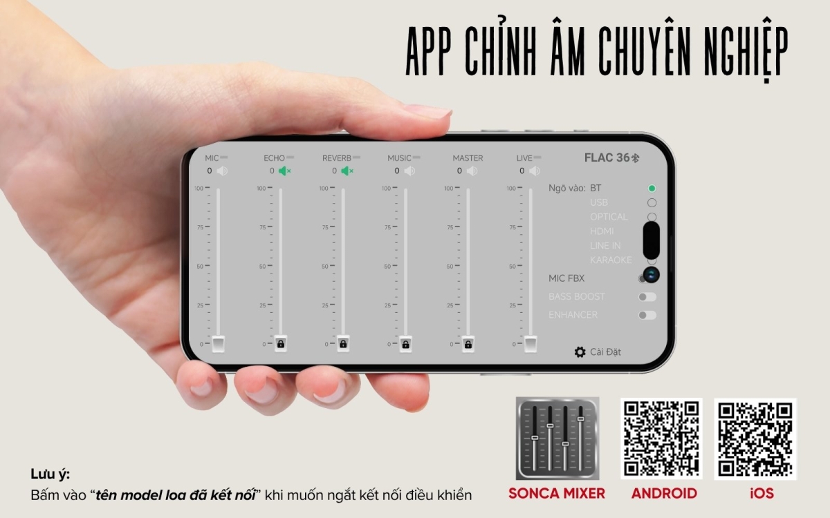 Điều Khiển Bằng Ứng Dụng Sonca Mixer
