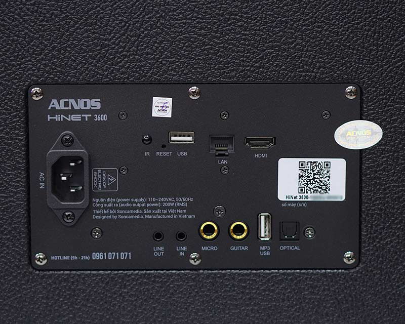 Cổng kết nối đa dạng của loa bluetooth ACNOS HiNet 3600