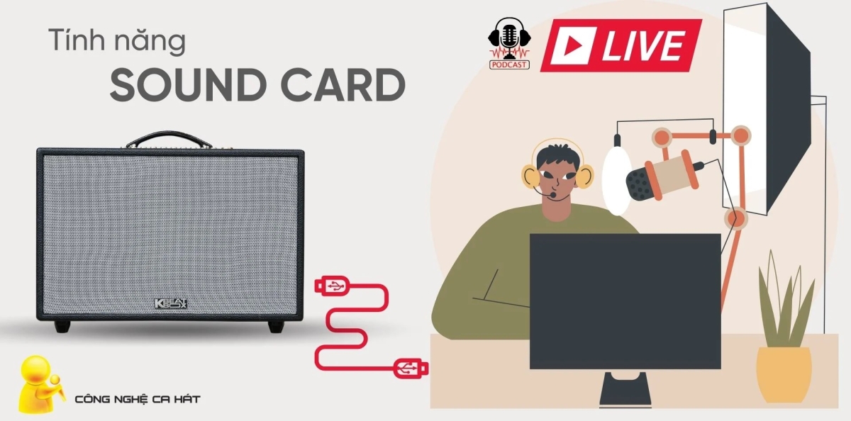 Loa Acnos HiNet 3600 có tính năng Soundcard hỗ trợ livestream