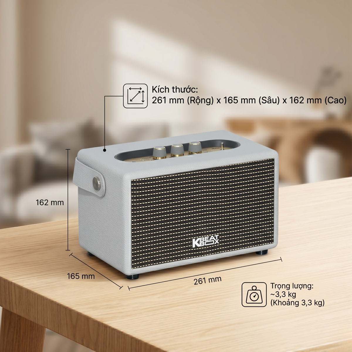 Thiết kế của loa Acnos S30 nhỏ gọn, sang trọng và tiện di chuyển
