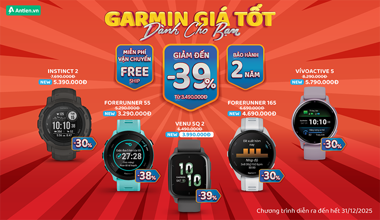 Garmin sale khét lẹt tới 39% loạt siêu phẩm hot 