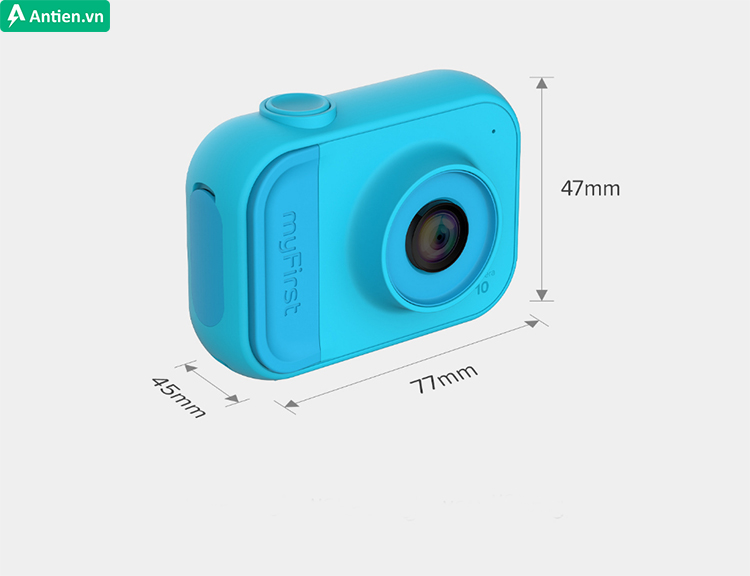 Camera 10 trang bị kích thước nhỏ gọn cùng hình dáng nhỏ nhắn, vừa vặn tay trẻ