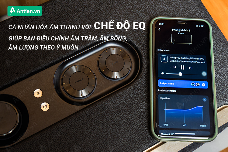 Chế độ EQ trong ứng dụng JBL One cho phép bạn tùy chỉnh các âm lượng và dải âm theo sở thích