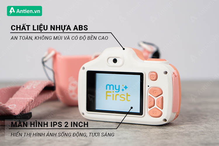 myFirst Camera 3 dùng chất liệu nhựa an toàn và màn hình IPS sắc nét