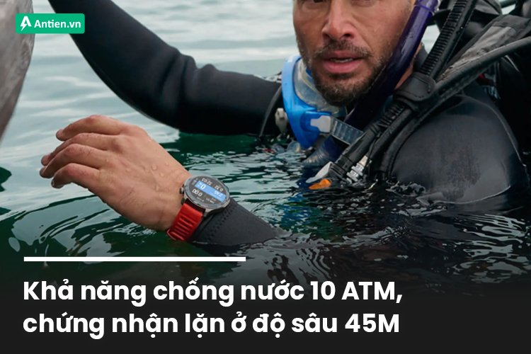 Balance 2 có khả năng chống nước 10ATM, và hỗ trợ lặn sâu tới 45M