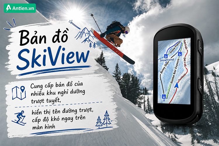 Bản đồ SkiView giúp hành trình trượt tuyết trực quan hơn