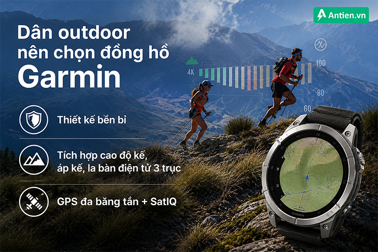 Đồng hồ Garmin sở hữu hệ thống bản đồ chi tiết cùng thiết kế bền bỉ