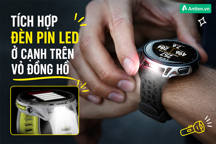 Đèn pin LED soi rọi những cung đường tập luyện về đêm, tích hợp trên cả 2 phiên bản