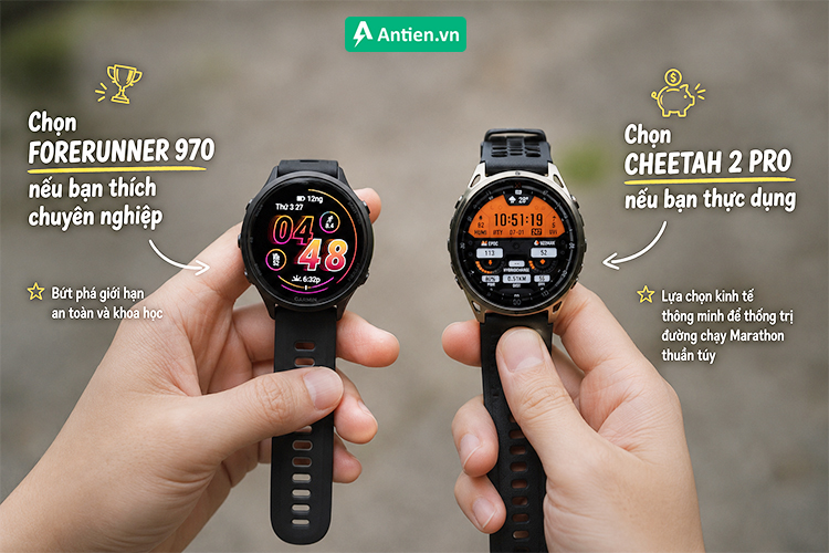 Cheetah 2 Pro và Forerunner 970 hướng đến các mục tiêu tập luyện khác nhai