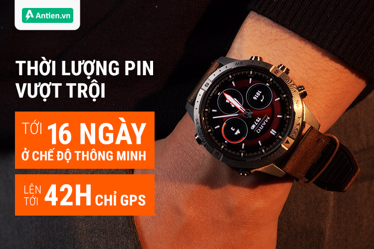 Trải nghiệm nhiều hơn, ít phải sạc lại với tuổi thọ pin cực bền tới 16 ngày ở chế độ smart