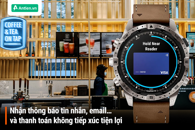 Ngay trên cổ tay nhận các thông báo thông minh: tin nhắn, email, thanh toán tiện lợi