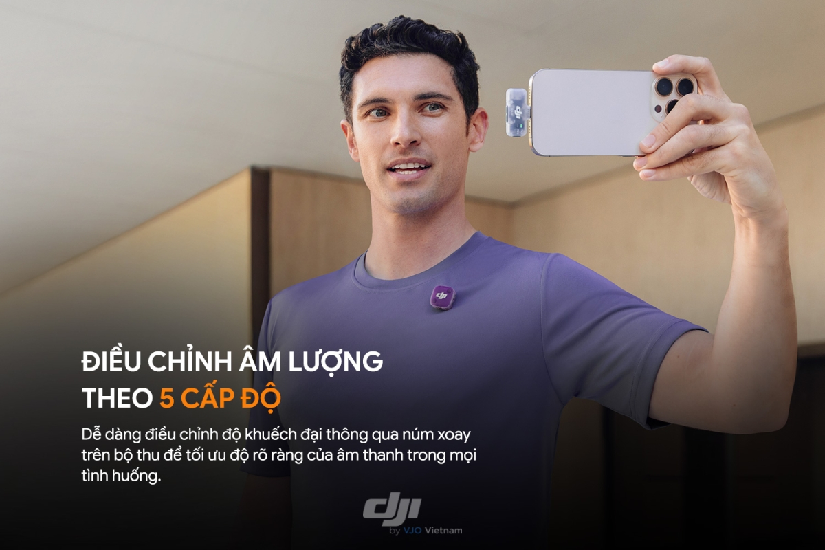 DJI Mic Mini 2 điều chỉnh theo 5 cấp độ