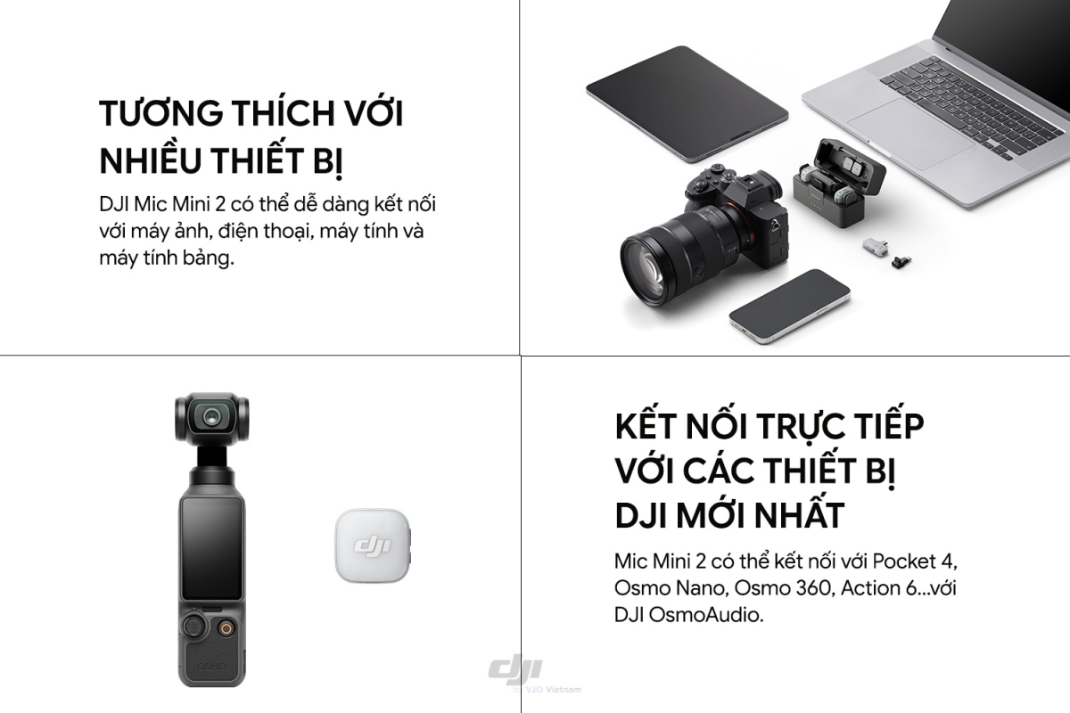 Khả năng kết nối DJI Mic Mini 2 đa thiết bị