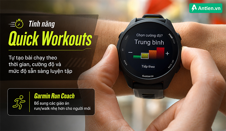 Đồng hồ Forerunner 170 trang bị các tính năng tập luyện hỗ trợ người mới bắt đầu
