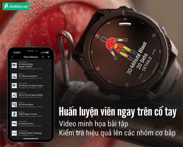 Luyện tập nâng cao với huấn luyện viên cá nhân trên cổ tay bạn