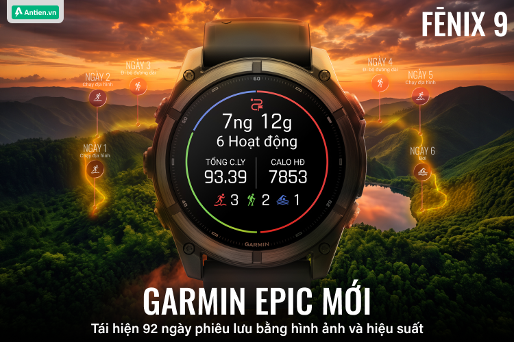 Garmin EPIC biến hành trình tập luyện thành một câu chuyện liền mạch