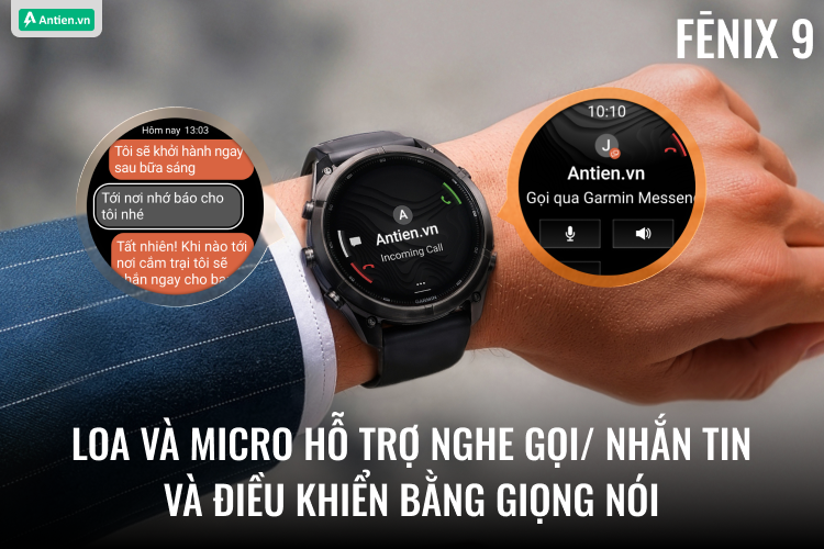 Loa/mic tích hợp cho phép bạn nhận và thực hiện cuộc gọi ngay trên cổ tay, bên cạnh trợ lý giọng nói thông minh