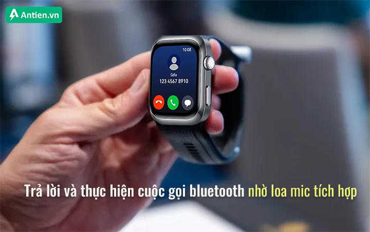 Ngay trên đồng hồ, nhận tin nhắn, nghe gọi rõ ràng nhờ loa mic tích hợp