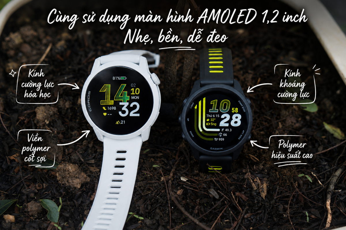 Forerunner 170 mang sắc thái trẻ trung, trong khi Pace 4 thể hiện sự trưởng thành hơn