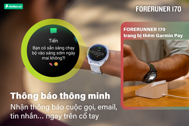 Nhận các thông báo tin nhắn, email ngay trên cổ tay và thanh toán một chạm tiện lợi