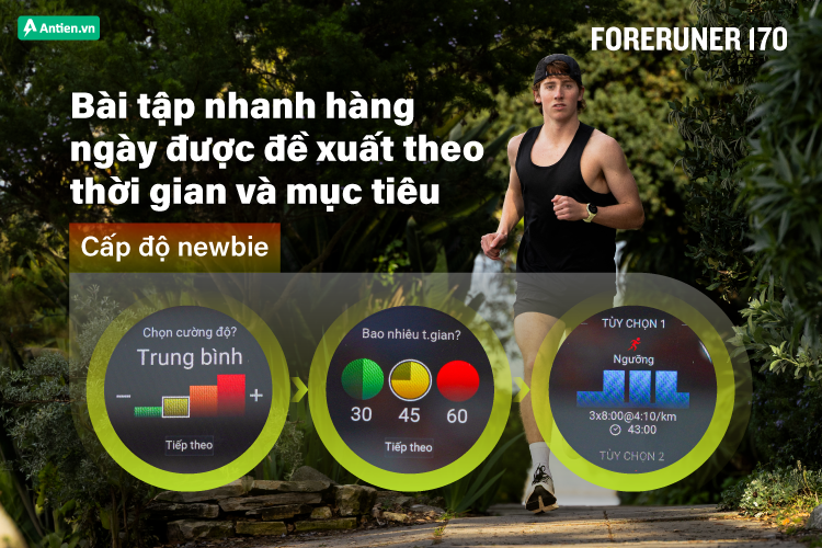 Bài tập nhanh cho phép thực hiện nhanh các bài tập dựa trên thời lượng và mức cường độ