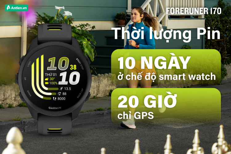 Pin tới 13 ngày cho bạn thoả sức tập luyện mà không lo sạc lại