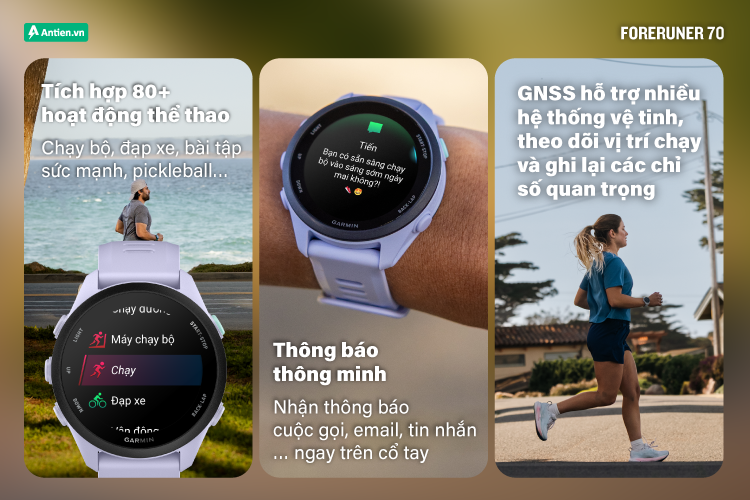 Tích hợp đa môn thể thao cùng thông báo thông minh trên cổ tay