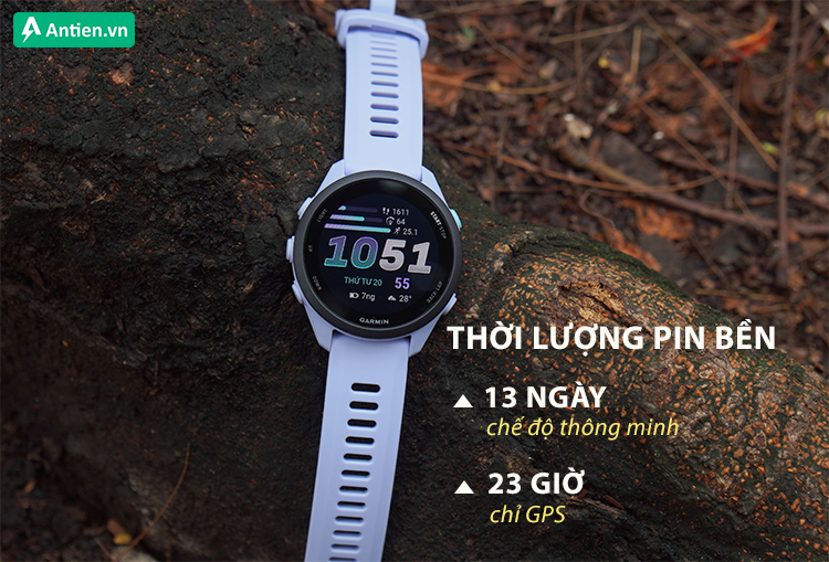 Pin tới 13 ngày, đủ bền cho cả tuần vận động