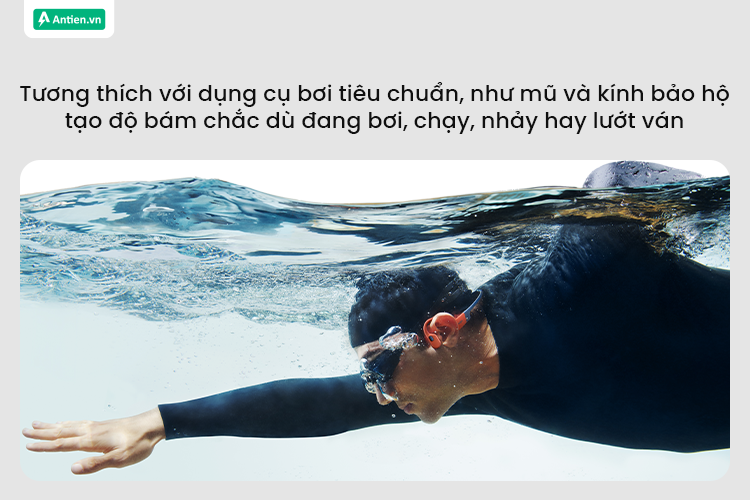 Kết hợp hài hòa giữa OpenSwim Pro với dụng cụ bơi làm tăng trải nghiệm nhờ độ bám chắc chắn hơn