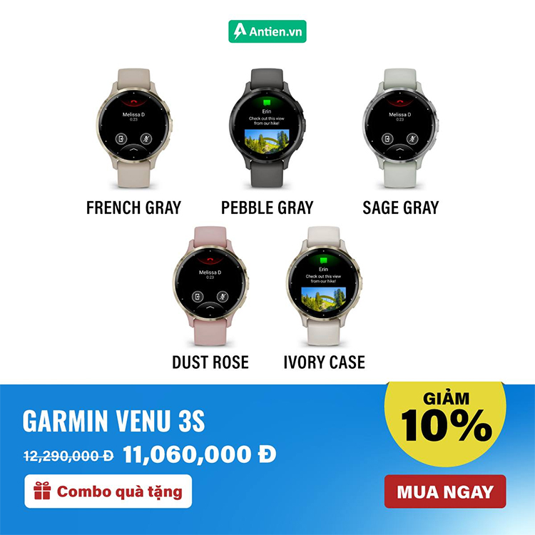 Venu 3/3S đông floạt giảm 10% kèm combo quà tặng đi kèm