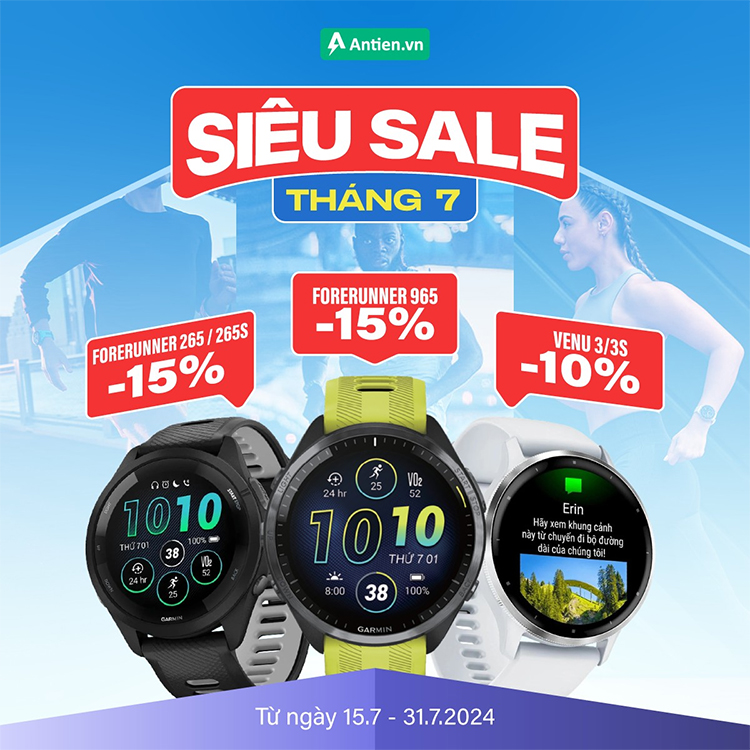 Garmin bão sale tháng 7, giảm tới 15% đồng hồ thông minh Garmin