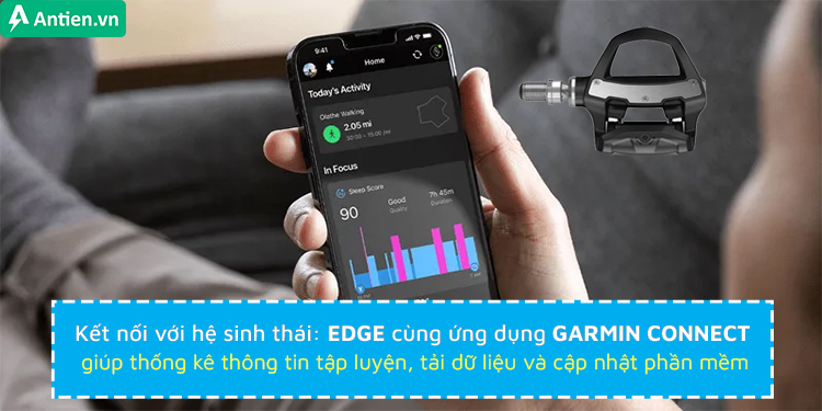 RK100 kết nối thống nhất với hệ sinh thái Garmin như Edge và Garmin Connect