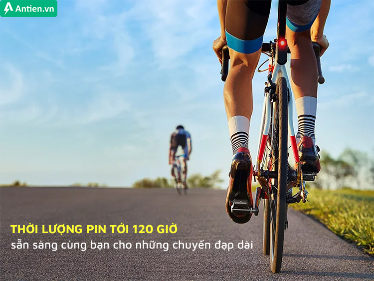 Tuổi thọ pin tới 120h, RK100 sẽ song hành cùng bạn trong mọi chuyến đạp xe, mọi lúc mọi nơi