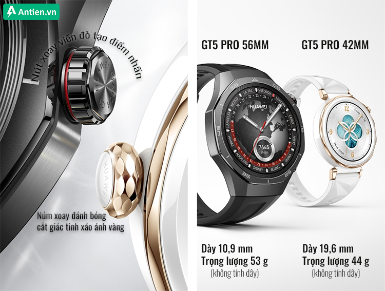 Vừa vặn cho cả cổ tay nam và nữ với 2 kích thước mặt 46mm và 42mm