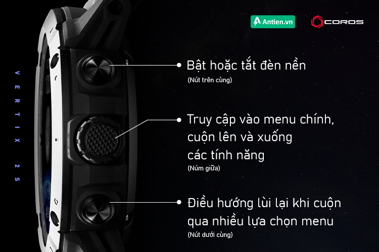 Vận hành Vertix 2S dễ dàng với hệ thống nút bấm trực quan