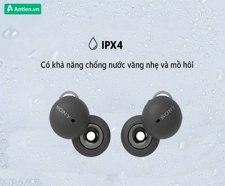 Tiêu chuẩn IPX4 giúp bạn yên tâm sử dụng khi gặp trời mưa nhỏ hoặc giọt mồ hôi trong tập luyện