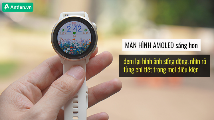 vívoactive 6 được nâng cấp độ nits cho màu sắc rực rỡ, hiển thị thông tin sắc nét hơn