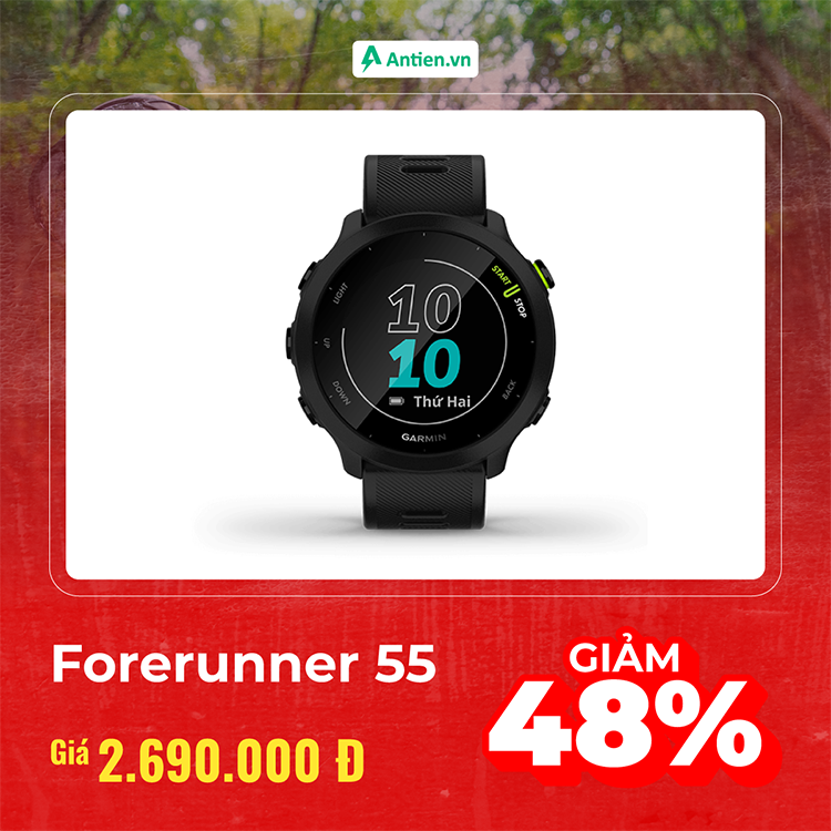Mừng đại lễ, Forerunner 55 giảm sập 48%, chỉ còn 2.690.000đ