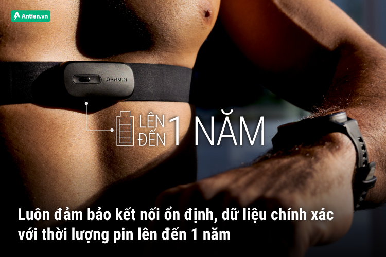 Thời lượng pin tới 1 năm và viên pin có thể thay thế, HRM 200 giúp bạn tự tin tập luyện