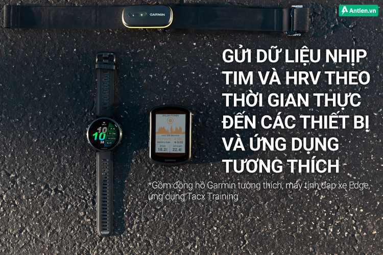 HRM 600 tương thích với nhiều đồng hồ Garmin, Edge, Tacx Training...