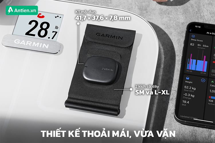 Index Sleep Monitor sở hữu thiết kế nhỏ gọn, 2 kích cỡ dây đeo tiện lợi