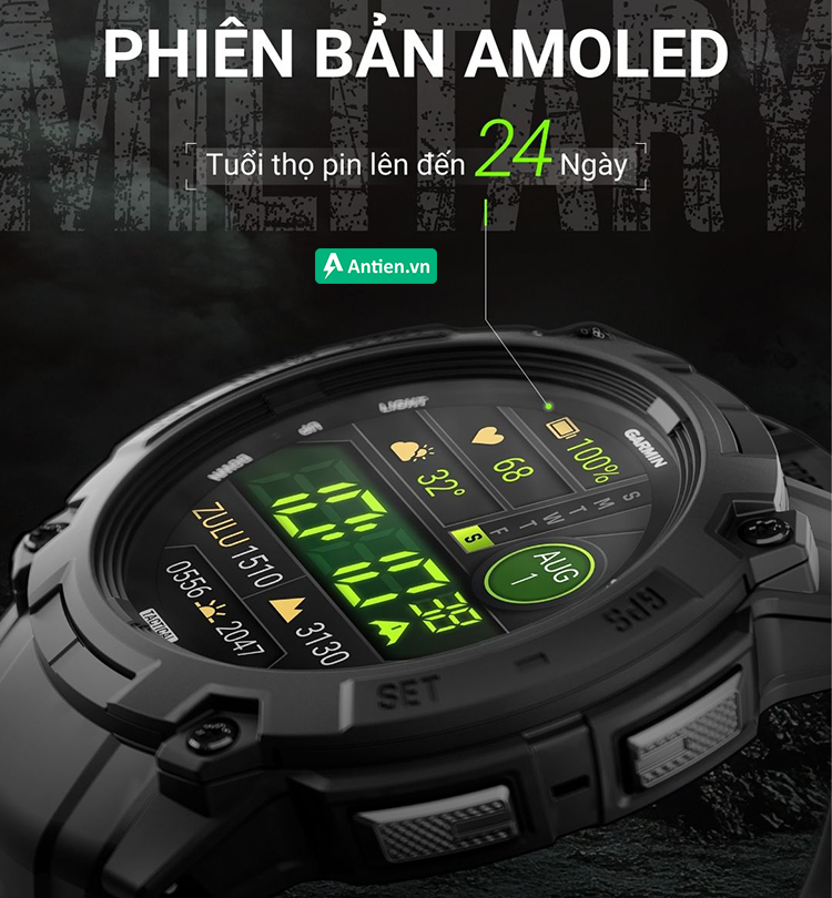 Instinct 3 Tactical cho thời lượng pin khủng, đặc biệt ở bản Solar