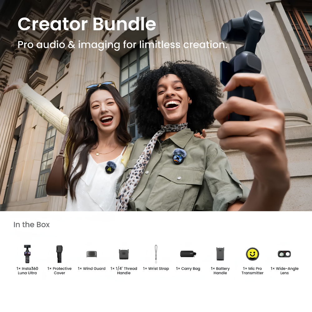 Insta360 Luna Ultra Creator Bundle – Bộ phụ kiện toàn diện cho nhà sáng tạo nội dung