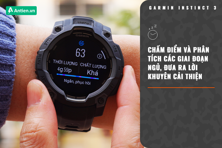 Instinct 3 theo dõi và phân tích các giai đoạn ngủ, đưa ra lời khuyên cải thiện